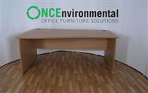 None1800 x 1000/800 beech panel end wave desk LH 